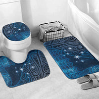 New Zealand Matariki Bathroom Set Taniko Aramoana With Maori Galaxy Sky Night - Polynesian Pride