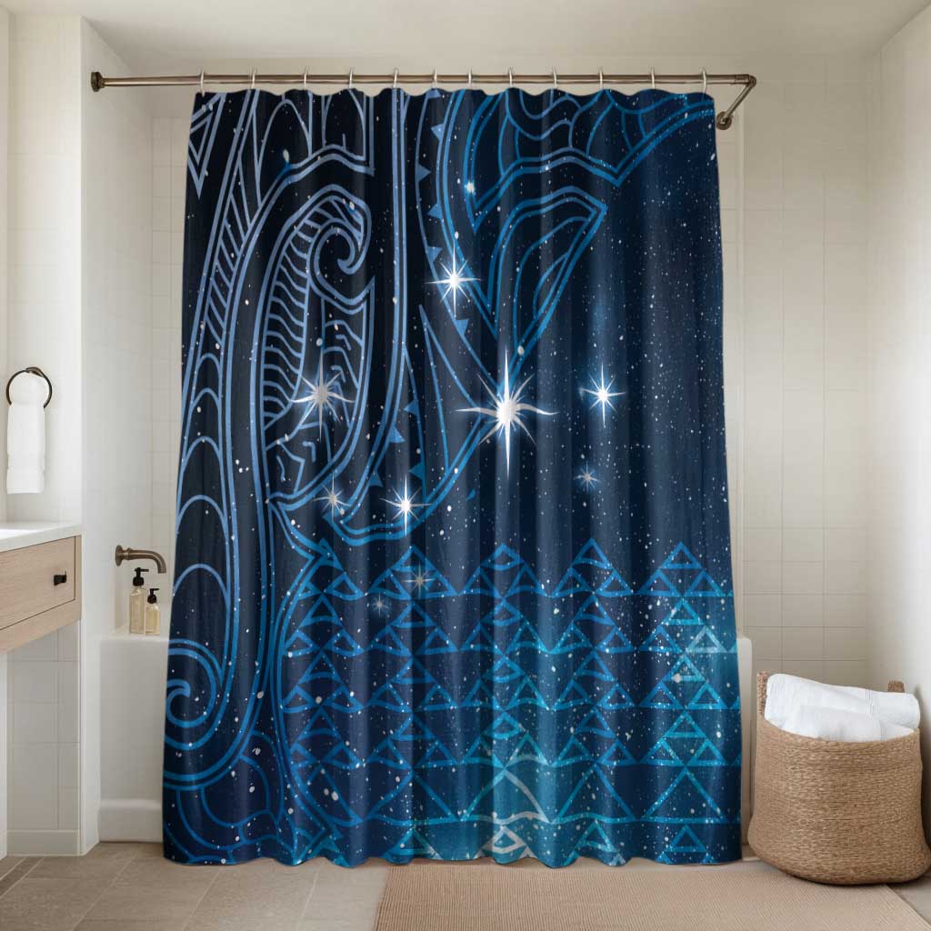 New Zealand Matariki Bathroom Set Taniko Aramoana With Maori Galaxy Sky Night - Polynesian Pride