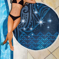 New Zealand Matariki Beach Blanket Taniko Aramoana With Maori Galaxy Sky Night LT9 - Polynesian Pride