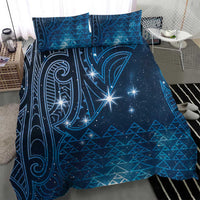 New Zealand Matariki Bedding Set Taniko Aramoana With Maori Galaxy Sky Night