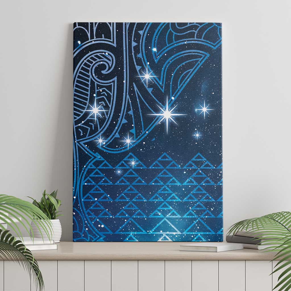 New Zealand Matariki Canvas Wall Art Taniko Aramoana With Maori Galaxy Sky Night LT9 - Polynesian Pride