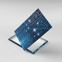 New Zealand Matariki Canvas Wall Art Taniko Aramoana With Maori Galaxy Sky Night LT9 With Frame Galaxy - Polynesian Pride