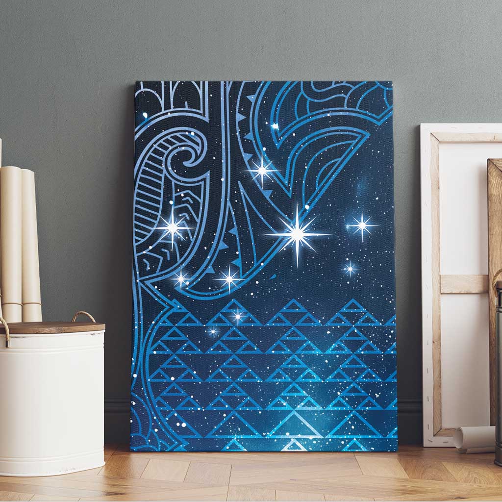 New Zealand Matariki Canvas Wall Art Taniko Aramoana With Maori Galaxy Sky Night LT9 - Polynesian Pride