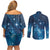 New Zealand Matariki Couples Matching Off Shoulder Short Dress and Long Sleeve Button Shirt Taniko Aramoana With Maori Galaxy Sky Night