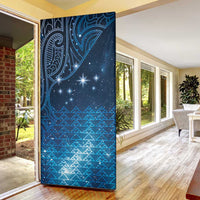New Zealand Matariki Door Cover Taniko Aramoana With Maori Galaxy Sky Night - Polynesian Pride