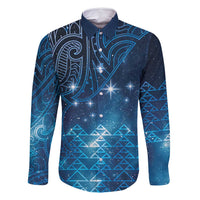 New Zealand Matariki Family Matching Long Sleeve Bodycon Dress and Hawaiian Shirt Taniko Aramoana With Maori Galaxy Sky Night