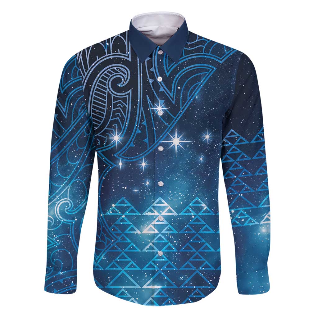 New Zealand Matariki Family Matching Puletasi and Hawaiian Shirt Taniko Aramoana With Maori Galaxy Sky Night