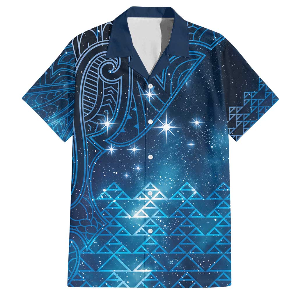New Zealand Matariki Family Matching Tank Maxi Dress and Hawaiian Shirt Taniko Aramoana With Maori Galaxy Sky Night