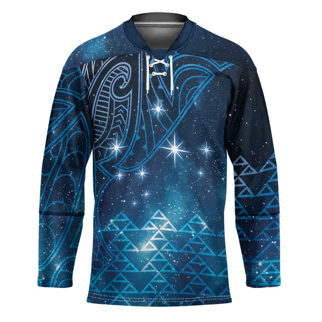 New Zealand Matariki Hockey Jersey Taniko Aramoana With Maori Galaxy Sky Night - Polynesian Pride