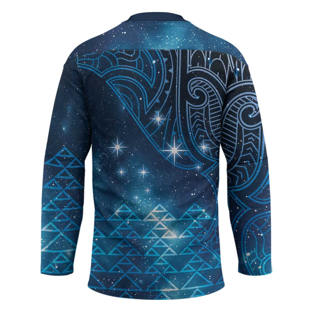 New Zealand Matariki Hockey Jersey Taniko Aramoana With Maori Galaxy Sky Night - Polynesian Pride