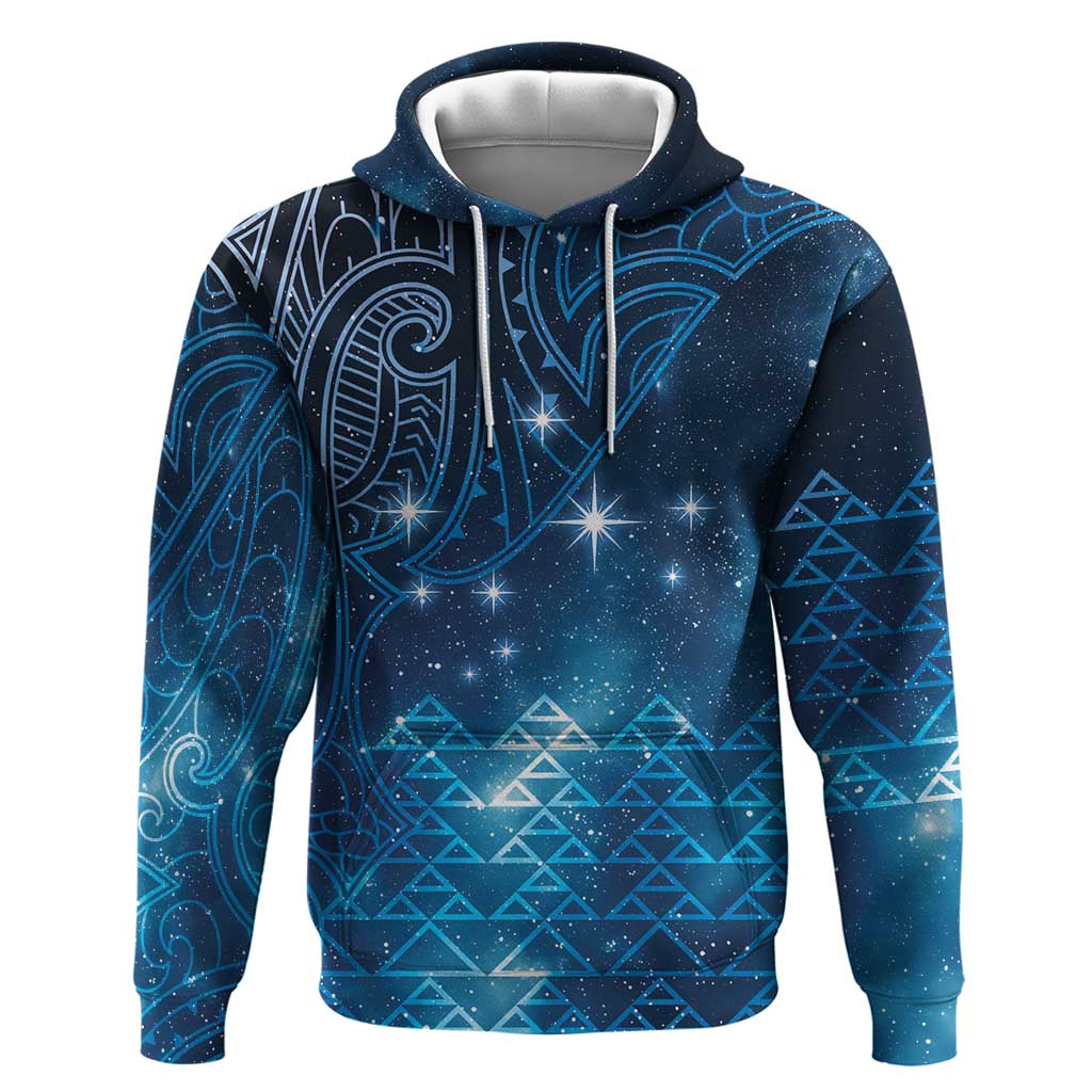 New Zealand Matariki Hoodie Taniko Aramoana With Maori Galaxy Sky Night