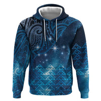 New Zealand Matariki Hoodie Taniko Aramoana With Maori Galaxy Sky Night