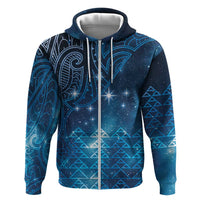 New Zealand Matariki Hoodie Taniko Aramoana With Maori Galaxy Sky Night
