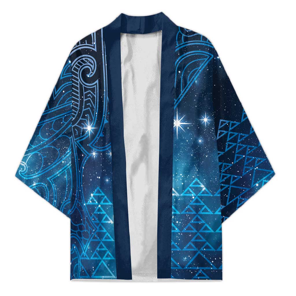 New Zealand Matariki Kimono Taniko Aramoana With Maori Galaxy Sky Night - Polynesian Pride
