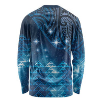 New Zealand Matariki Long Sleeve Shirt Taniko Aramoana With Maori Galaxy Sky Night