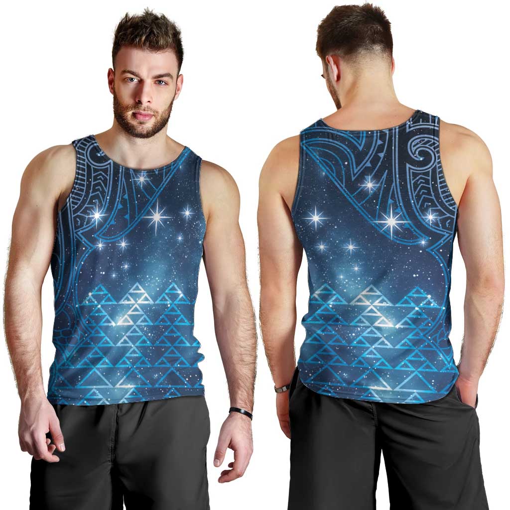 New Zealand Matariki Men Tank Top Taniko Aramoana With Maori Galaxy Sky Night