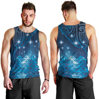 New Zealand Matariki Men Tank Top Taniko Aramoana With Maori Galaxy Sky Night