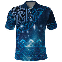 New Zealand Matariki Polo Shirt Taniko Aramoana With Maori Galaxy Sky Night