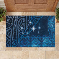 New Zealand Matariki Rubber Doormat Taniko Aramoana With Maori Galaxy Sky Night