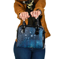 New Zealand Matariki Shoulder Handbag Taniko Aramoana With Maori Galaxy Sky Night LT9 One Size Galaxy - Polynesian Pride
