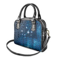 New Zealand Matariki Shoulder Handbag Taniko Aramoana With Maori Galaxy Sky Night LT9 - Polynesian Pride
