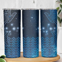 New Zealand Matariki Skinny Tumbler Taniko Aramoana With Maori Galaxy Sky Night