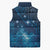 New Zealand Matariki Sleeveless Puffer Jacket Taniko Aramoana With Maori Galaxy Sky Night - Polynesian Pride