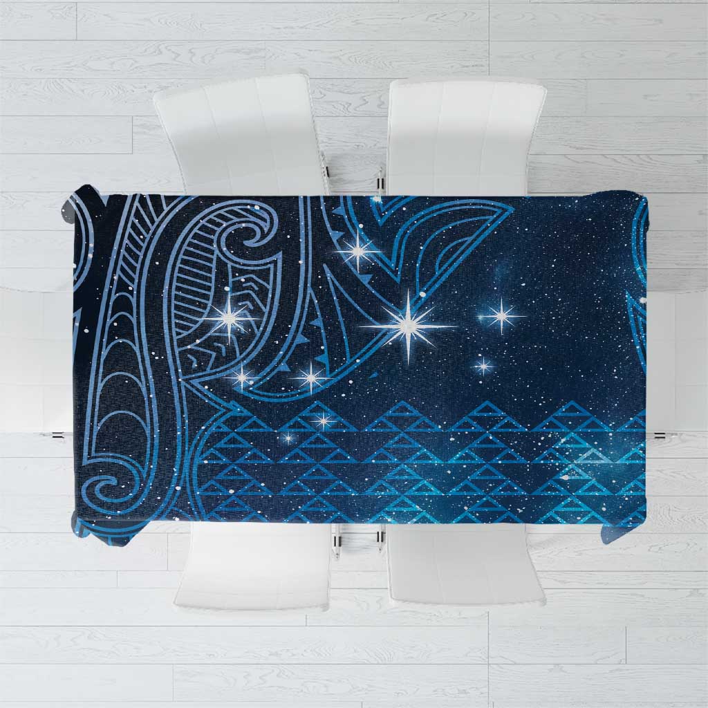 New Zealand Matariki Tablecloth Taniko Aramoana With Maori Galaxy Sky Night LT9 Galaxy - Polynesian Pride