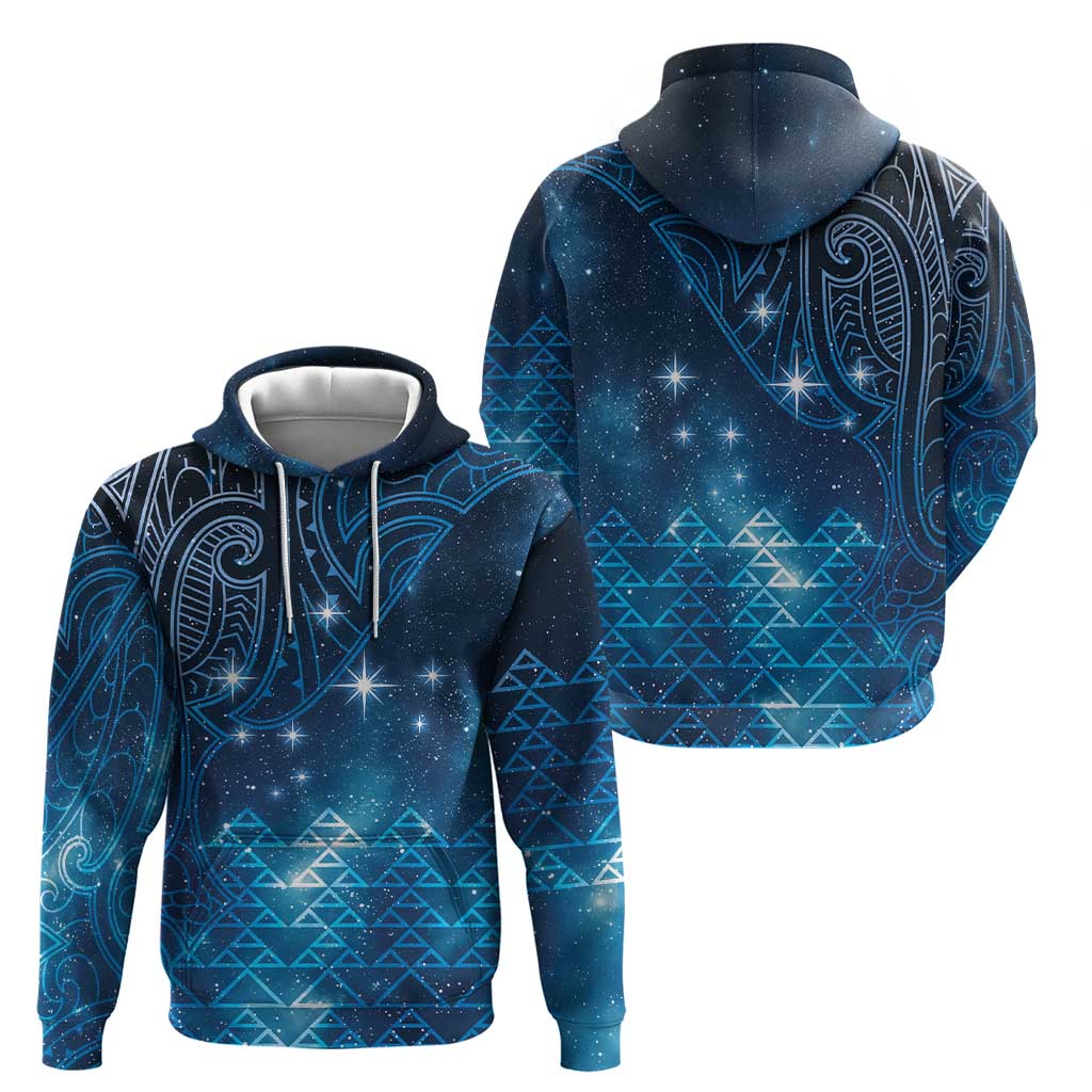 New Zealand Matariki Zip Hoodie Taniko Aramoana With Maori Galaxy Sky Night