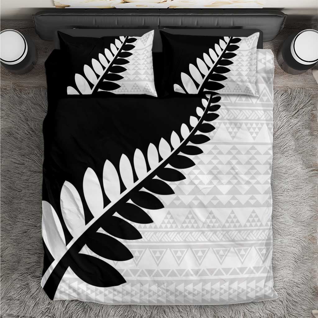 New Zealand Silver Fern Niho Taniwha Bedding Set LT9 Black - Polynesian Pride