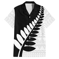 New Zealand Silver Fern Niho Taniwha Family Matching Off The Shoulder Long Sleeve Dress and Hawaiian Shirt