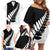 New Zealand Silver Fern Niho Taniwha Family Matching Off Shoulder Short Dress and Hawaiian Shirt