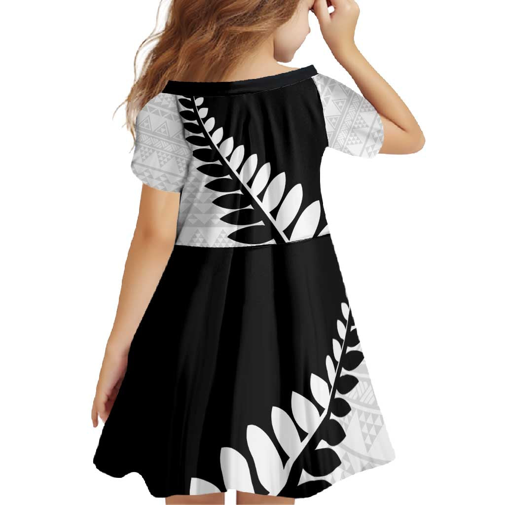 New Zealand Silver Fern Niho Taniwha Family Matching Short Sleeve Bodycon Dress and Hawaiian Shirt LT9 - Polynesian Pride