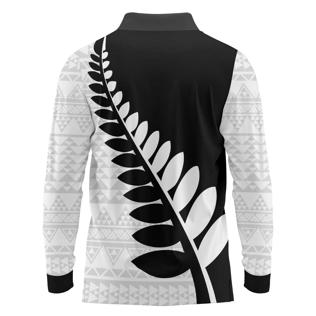New Zealand Silver Fern Niho Taniwha Long Sleeve Polo Shirt