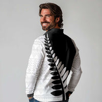 New Zealand Silver Fern Niho Taniwha Long Sleeve Polo Shirt