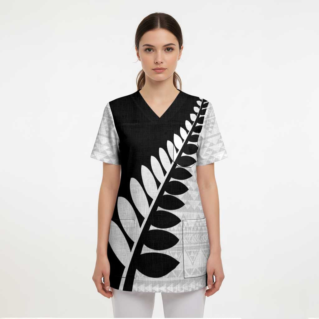 New Zealand Silver Fern Niho Taniwha Scrub Top - Polynesian Pride