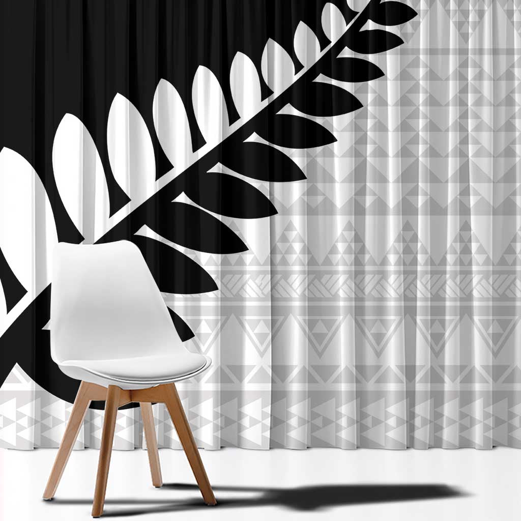 New Zealand Silver Fern Niho Taniwha Window Curtain