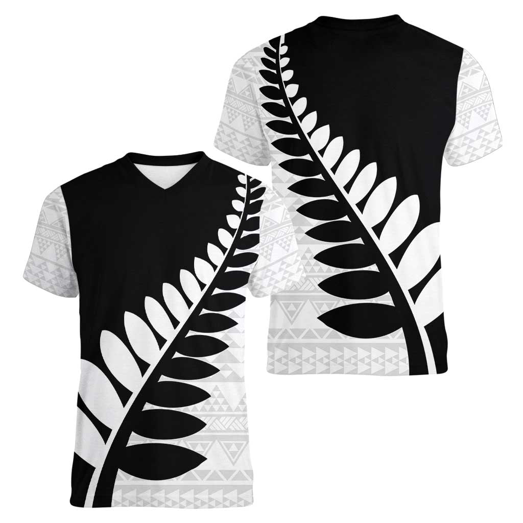 New Zealand Silver Fern Niho Taniwha Women V-Neck T-Shirt