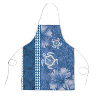 Blue Hibiscus Turle Apron Hawaiian Style Tribal Tapa Pattern - Polynesian Pride