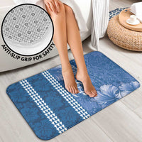 Blue Hibiscus Turle Bathroom Set Hawaiian Style Tribal Tapa Pattern - Polynesian Pride