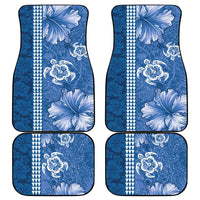 Blue Hibiscus Turle Car Mats Hawaiian Style Tribal Tapa Pattern