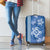 Blue Hibiscus Turle Luggage Cover Hawaiian Style Tribal Tapa Pattern
