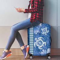 Blue Hibiscus Turle Luggage Cover Hawaiian Style Tribal Tapa Pattern