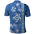 Blue Hibiscus Turle Polo Shirt Hawaiian Style Tribal Tapa Pattern