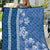 Blue Hibiscus Turle Quilt Hawaiian Style Tribal Tapa Pattern
