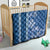 Blue Hibiscus Turle Quilt Hawaiian Style Tribal Tapa Pattern