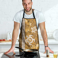 Gold Hibiscus Turle Apron Hawaiian Style Tribal Tapa Pattern - Polynesian Pride