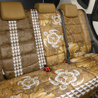 Gold Hibiscus Turle Back Car Seat Cover Hawaiian Style Tribal Tapa Pattern