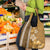Gold Hibiscus Turle Grocery Bag Hawaiian Style Tribal Tapa Pattern