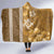 Gold Hibiscus Turle Hooded Blanket Hawaiian Style Tribal Tapa Pattern